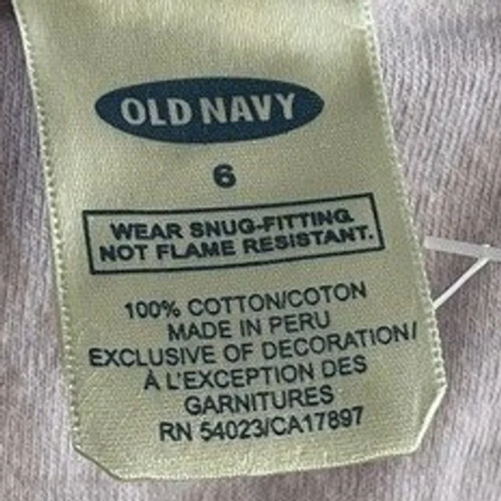 Old Navy Girls Lavender Penguin Graphic Long Sleeve Pajama Top Size‎ 6 Purple PJ